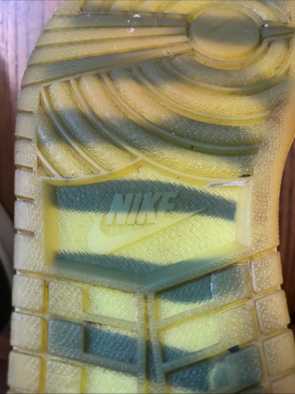 Nike Black High-Top Sneakers with Yellow Check Lining no laces